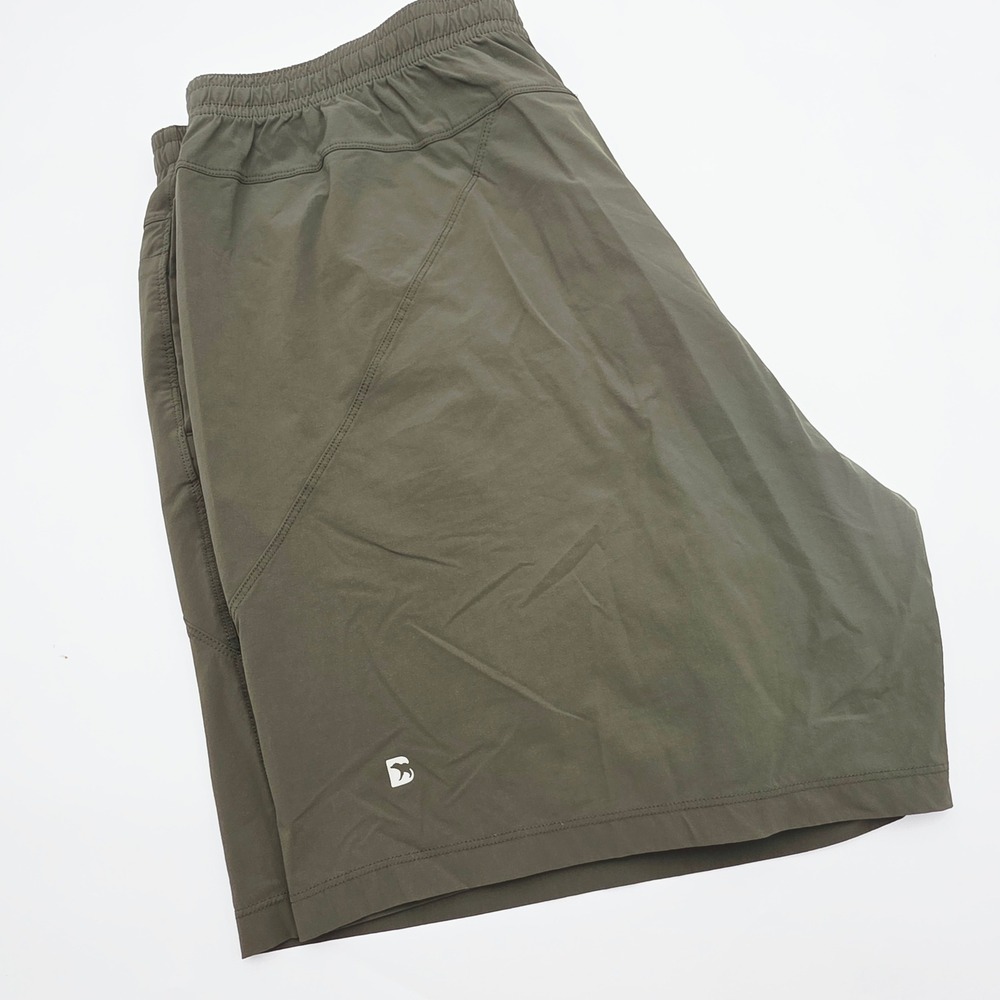Bear Bottom Mens Performance Shorts Green XXL 7 Inch Inseam Stretch Activewear